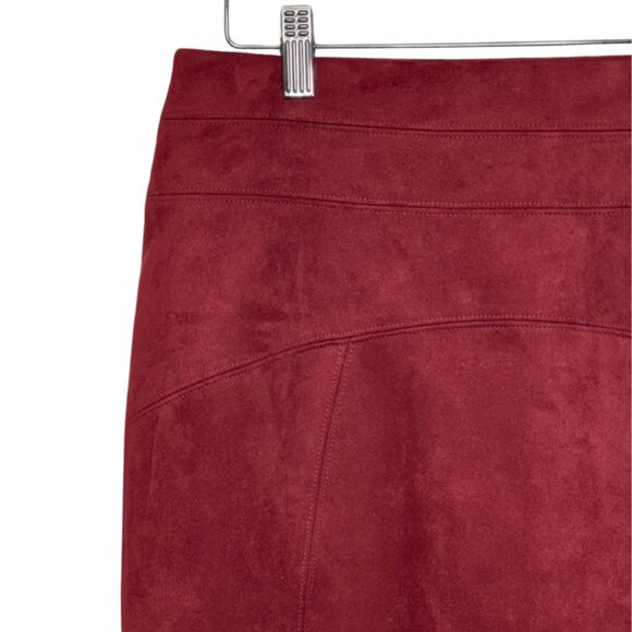 MARC NEW YORK | Burgundy Faux Suede Pencil Skirt | Size S - Picture 3 of 10